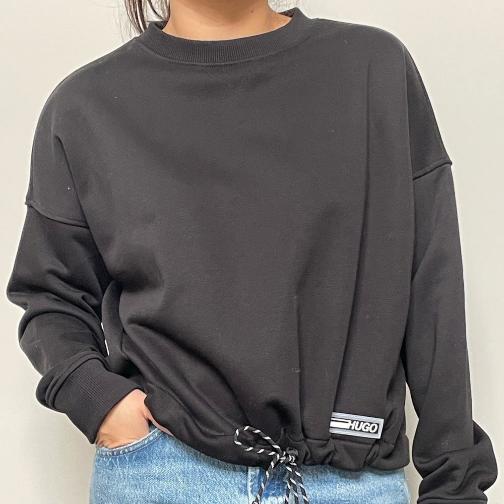 HUGO FRENCH-TERRY COTTON SWEATSHIRT WITH LOGO